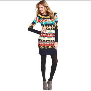 Jessica Simpson Aztec Sweater Dress SzM